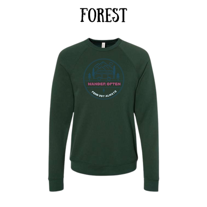 CP - Wander Often - Sponge Fleece Raglan Sweatshirt - Greens, Neutrals