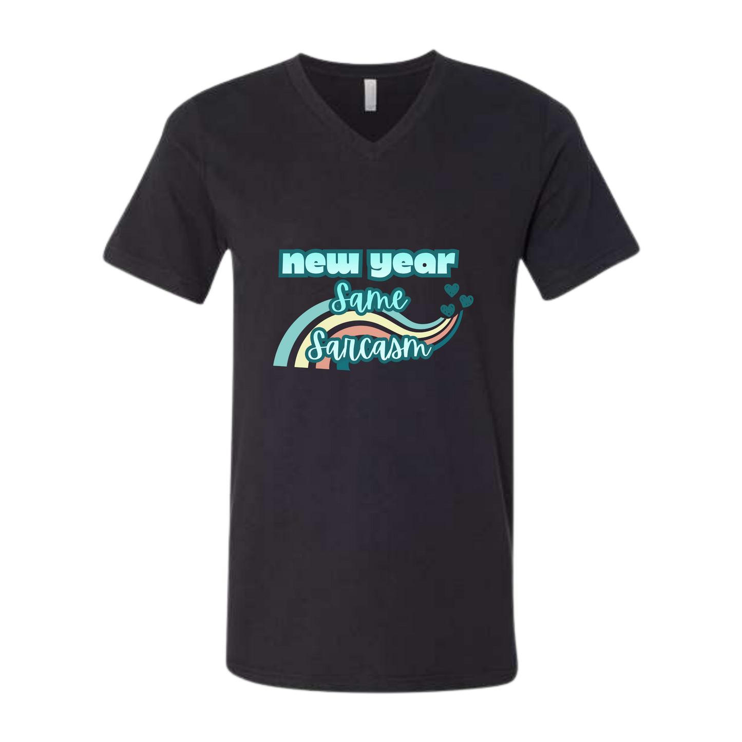 New Year Same Sarcasm - Bella+Canvas - Unisex V-Neck - Neutral Colors