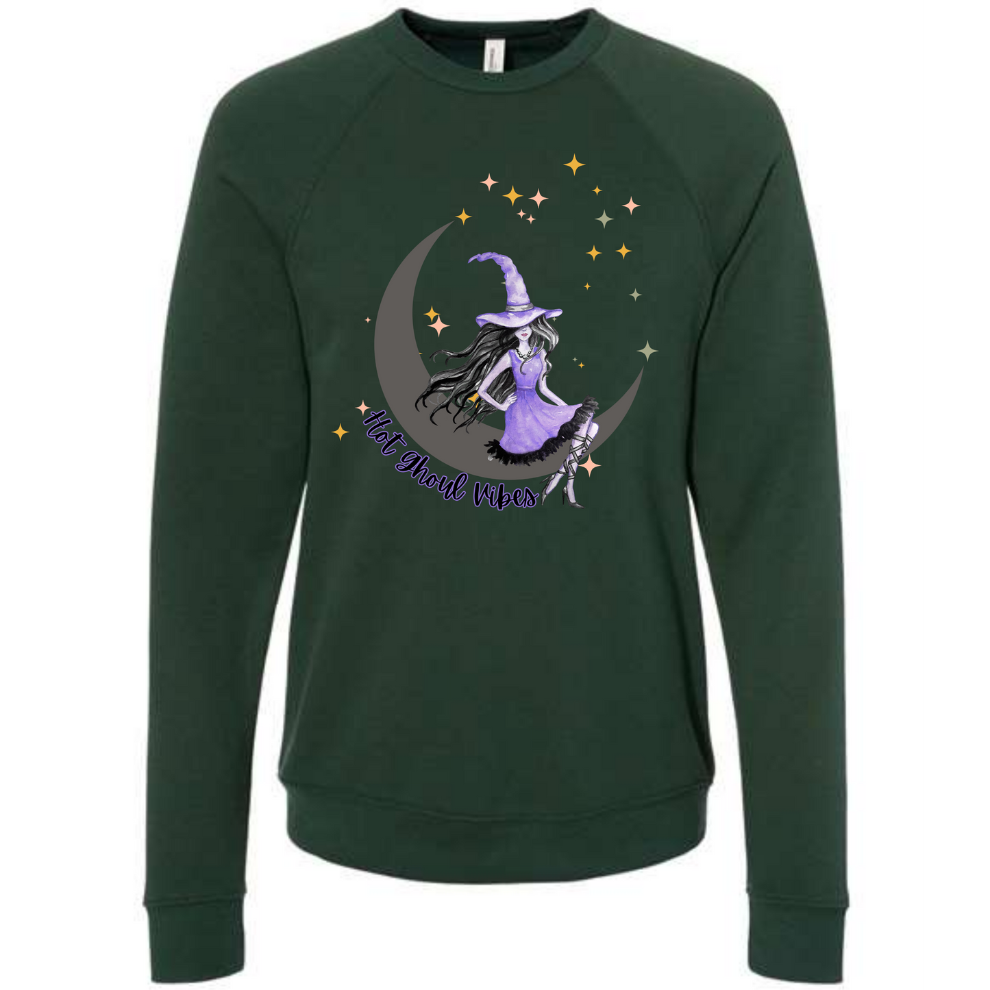 HP - Hot Ghoul Vibes - Sponge Fleece Raglan Sweatshirt - Greens, Neutrals