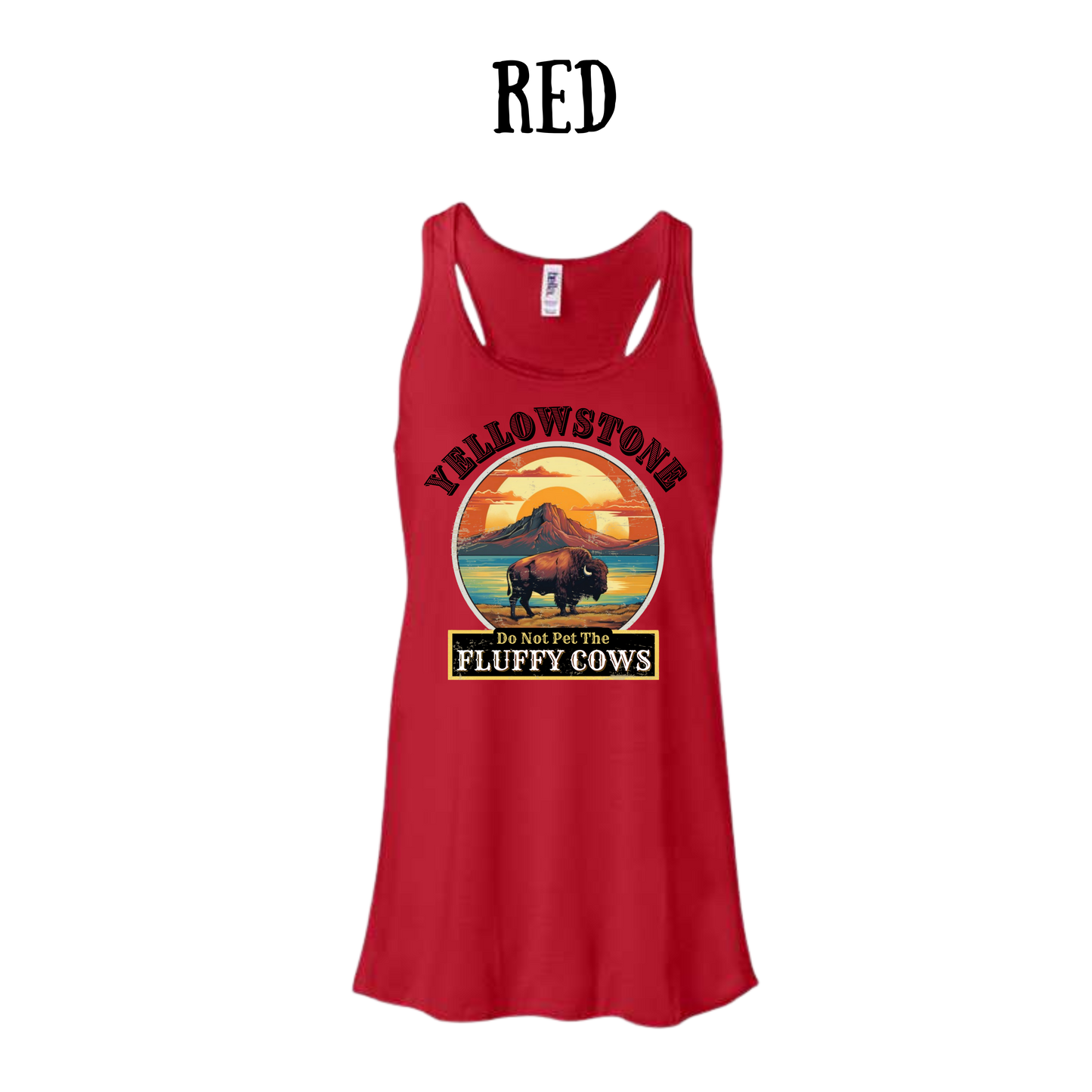 CP - Yellowstone: Fluffy Cows - Women's flowy racerback Tank