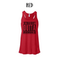 straight outta hormones - women's flowy racerback tank