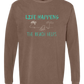 Life Happens The Beach Helps - Comfort Colors - Heavyweight Long Sleeve Tee - Neutral Colors