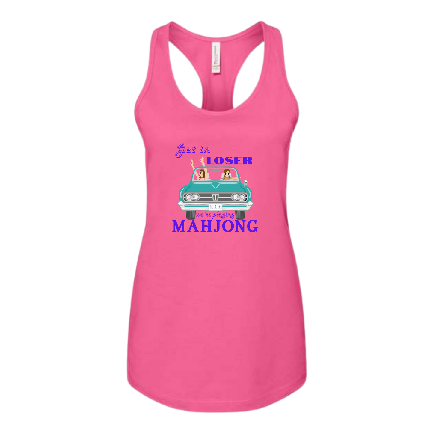 Get in Loser We're Playing Mahjong - Bella+Canvas - Women's Jersey Racerback Tank