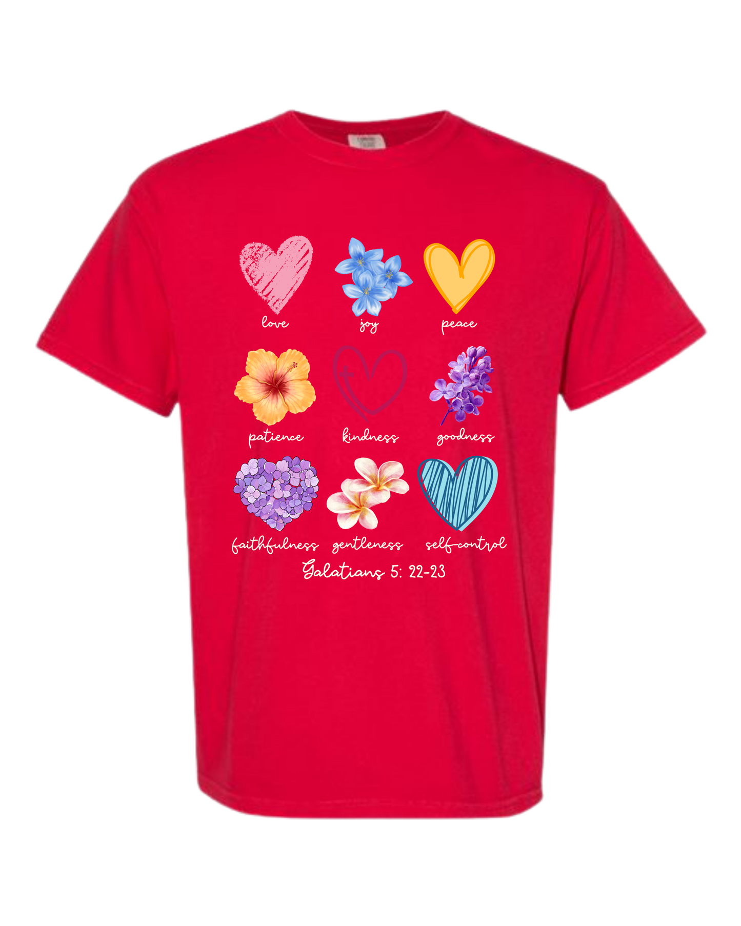 Galatians 5 - Spring - Comfort Colors - Heavyweight Unisex Tee - Yellows, Oranges, Reds