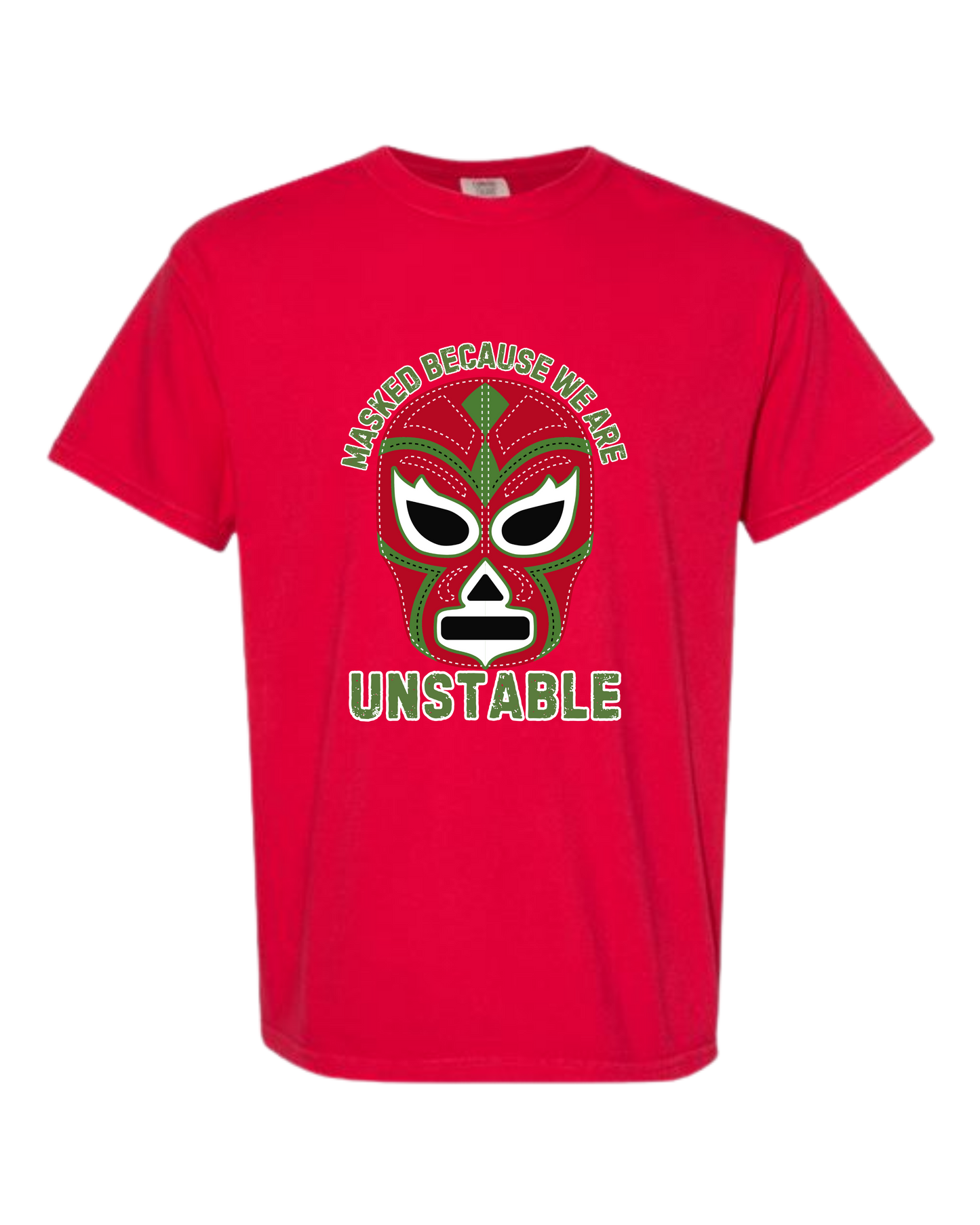 Masked Because We Are Unstable - Comfort Colors - Heavyweight Unisex Tee - Yellows, Oranges, Reds