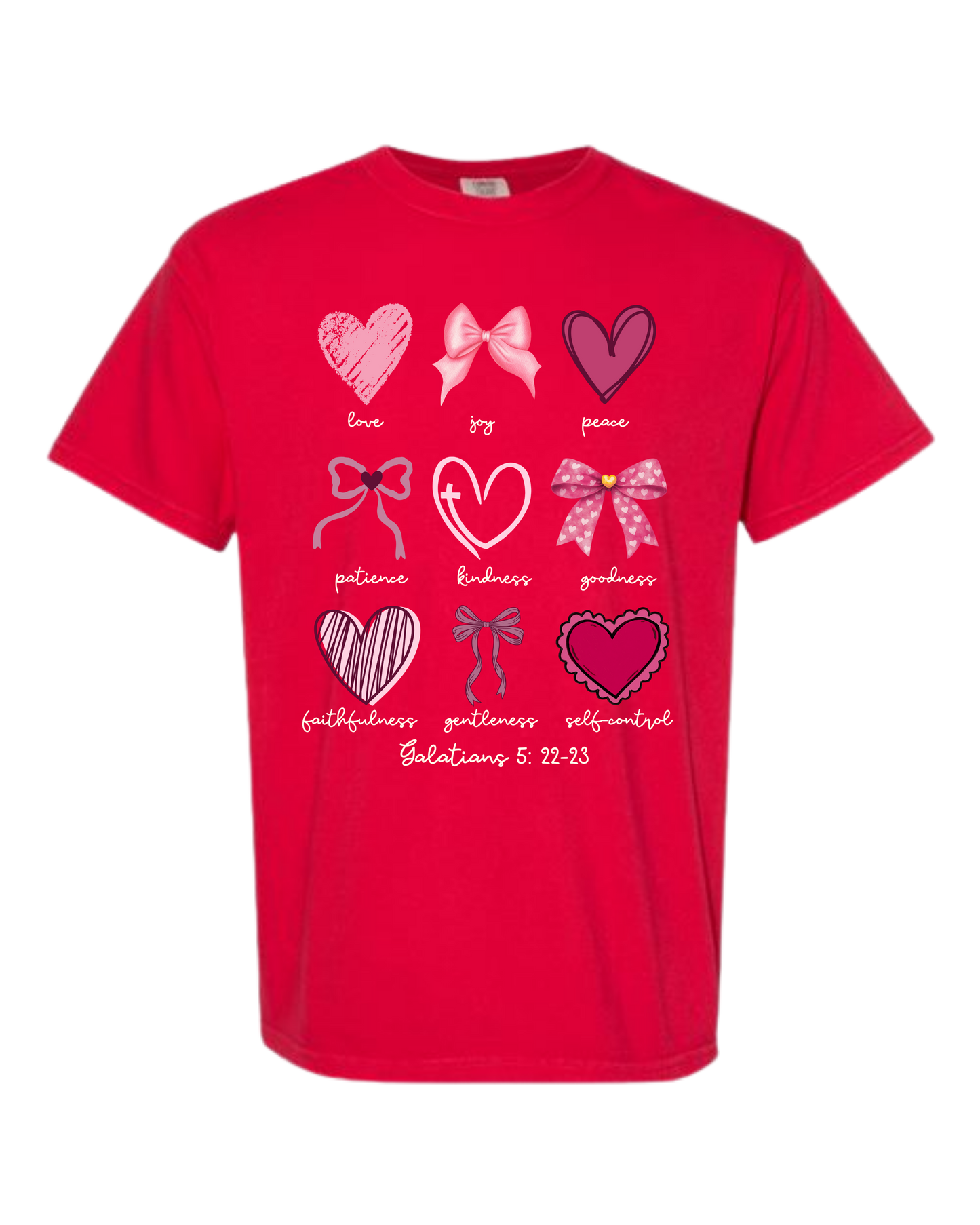 Galatians 5 - Valentines - Comfort Colors - Heavyweight Unisex Tee - Yellows, Oranges, Reds