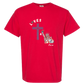 Loves Jesus & America too - Comfort Colors - Heavyweight Unisex Tee - Yellows, Oranges, Reds