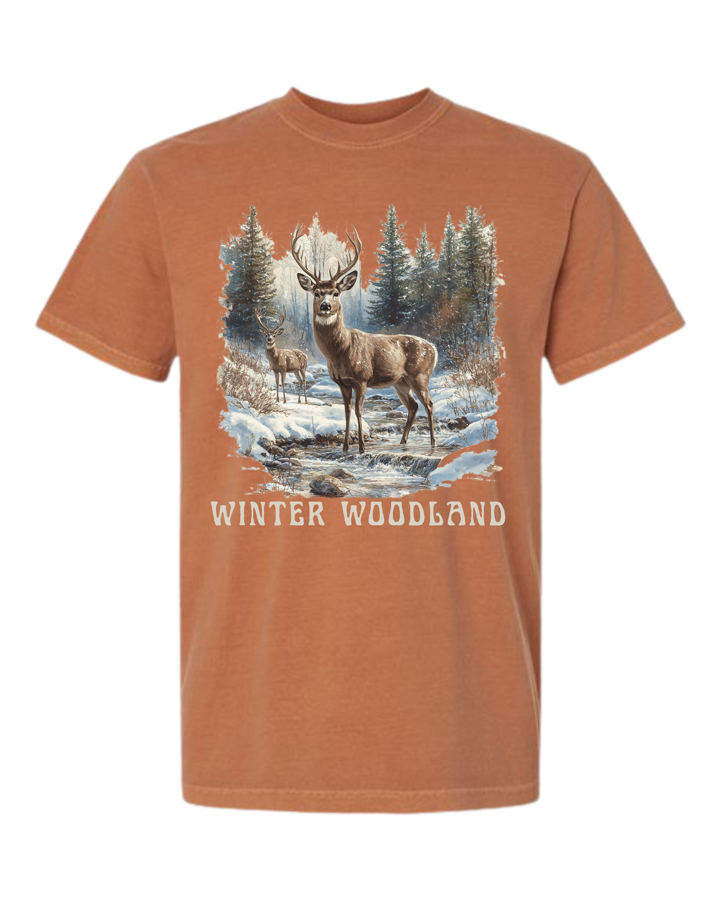 Winter Woodland - Comfort Colors - Heavyweight Unisex Tee - Yellows, Oranges