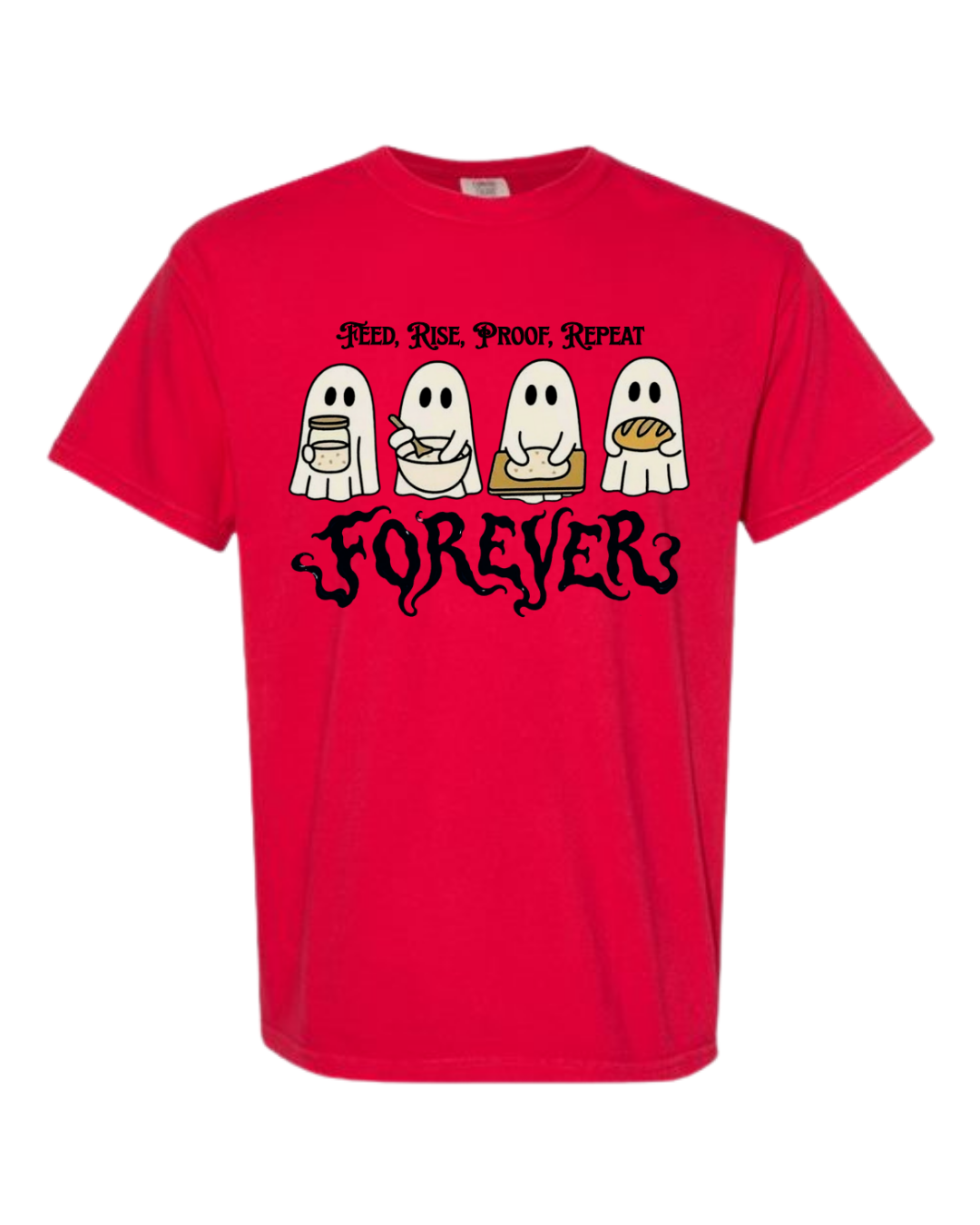 Sourdough Ghosties - Comfort Colors - Heavyweight Unisex Tee - Yellows, Oranges, Reds
