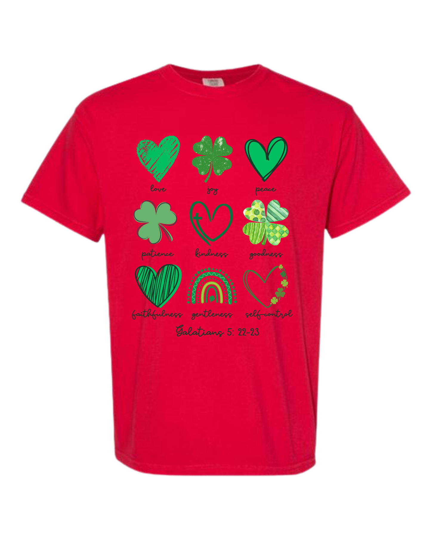 Galatians 5 - St Patrick's Day - Comfort Colors - Heavyweight Unisex Tee - Yellows, Oranges, Reds