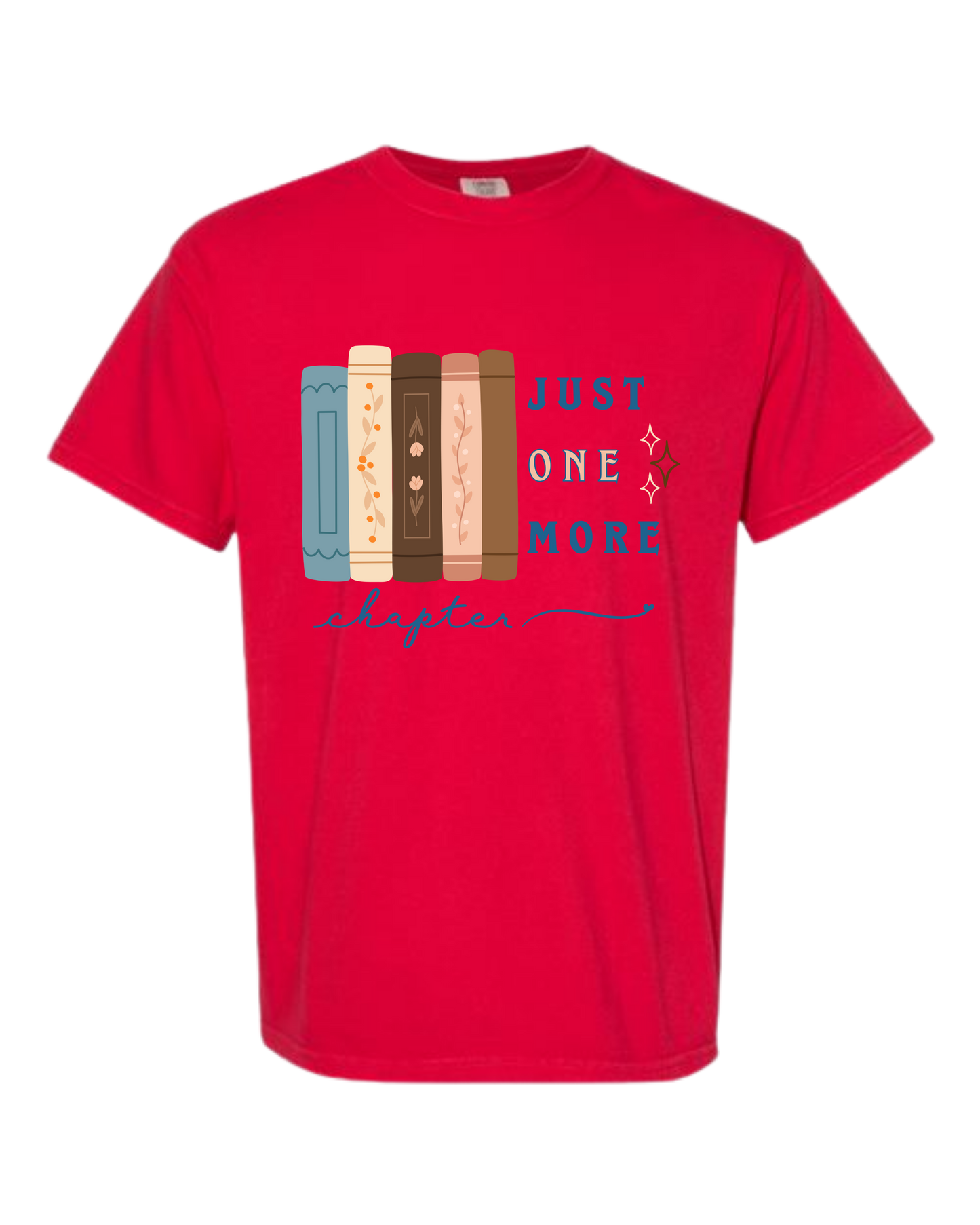 Just One More Chapter - Comfort Colors - Heavyweight Unisex Tee - Yellows, Oranges, Reds