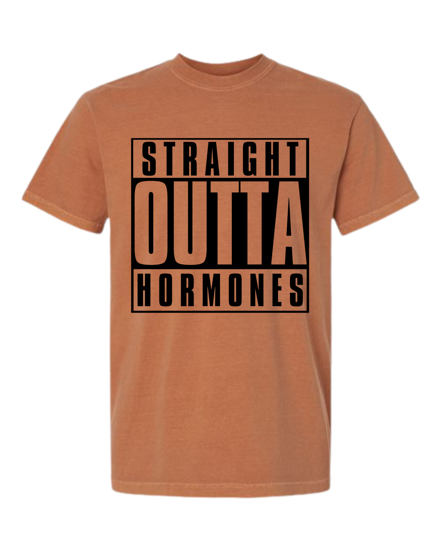 Straight Outta Hormones - Comfort Colors - Heavyweight Unisex Tee - Yellows, Oranges