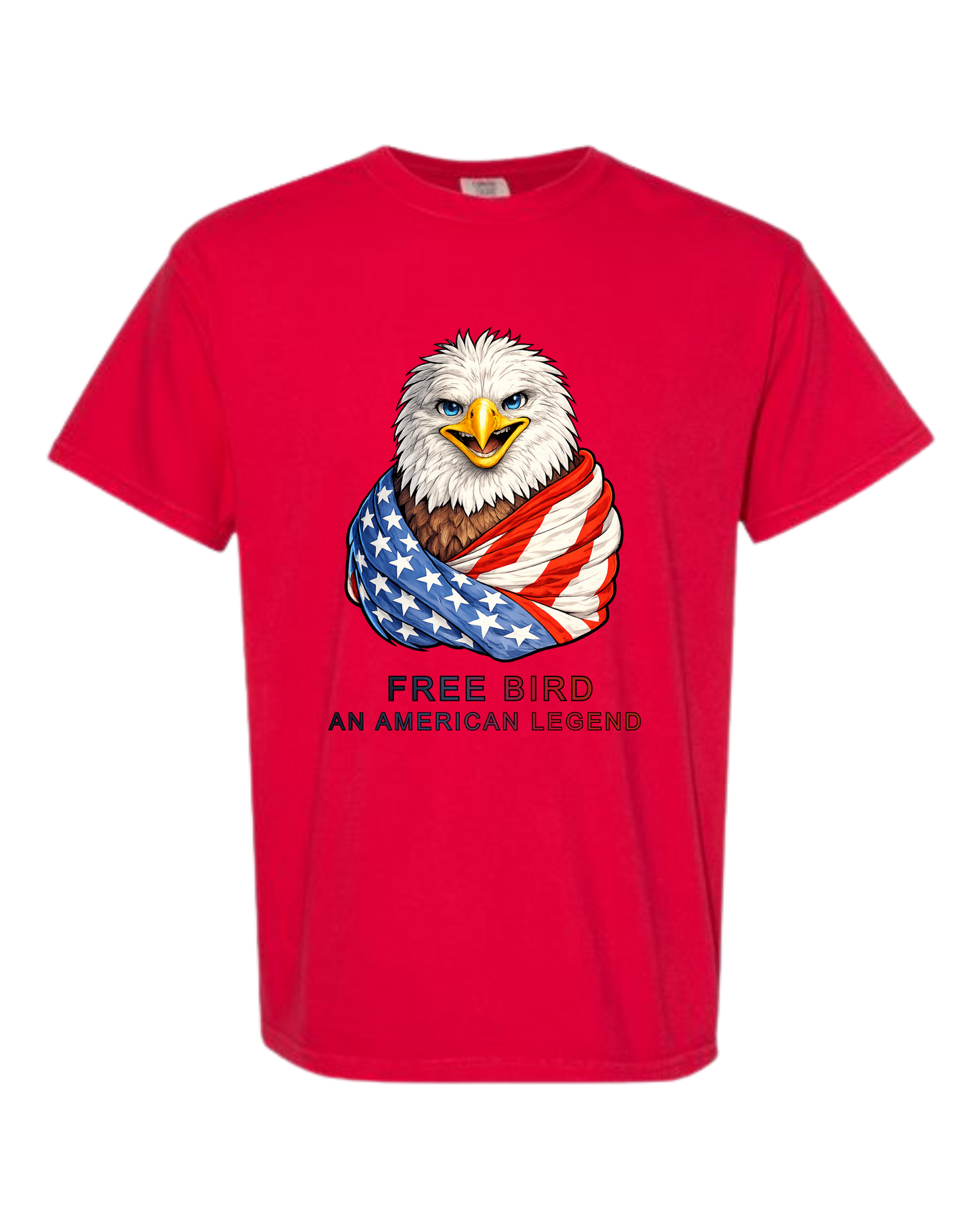 Free Bird An American Legend - Comfort Colors - Heavyweight Unisex Tee - Yellows, Oranges, Reds