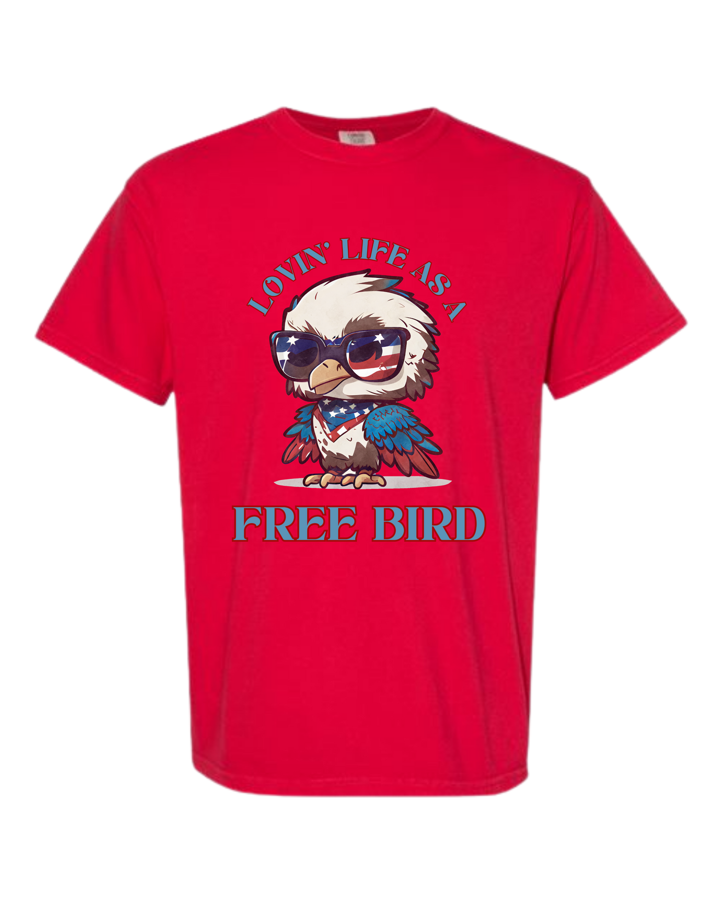 Lovin' Life as a Free Bird - Comfort Colors - Heavyweight Unisex Tee - Yellows, Oranges, Reds