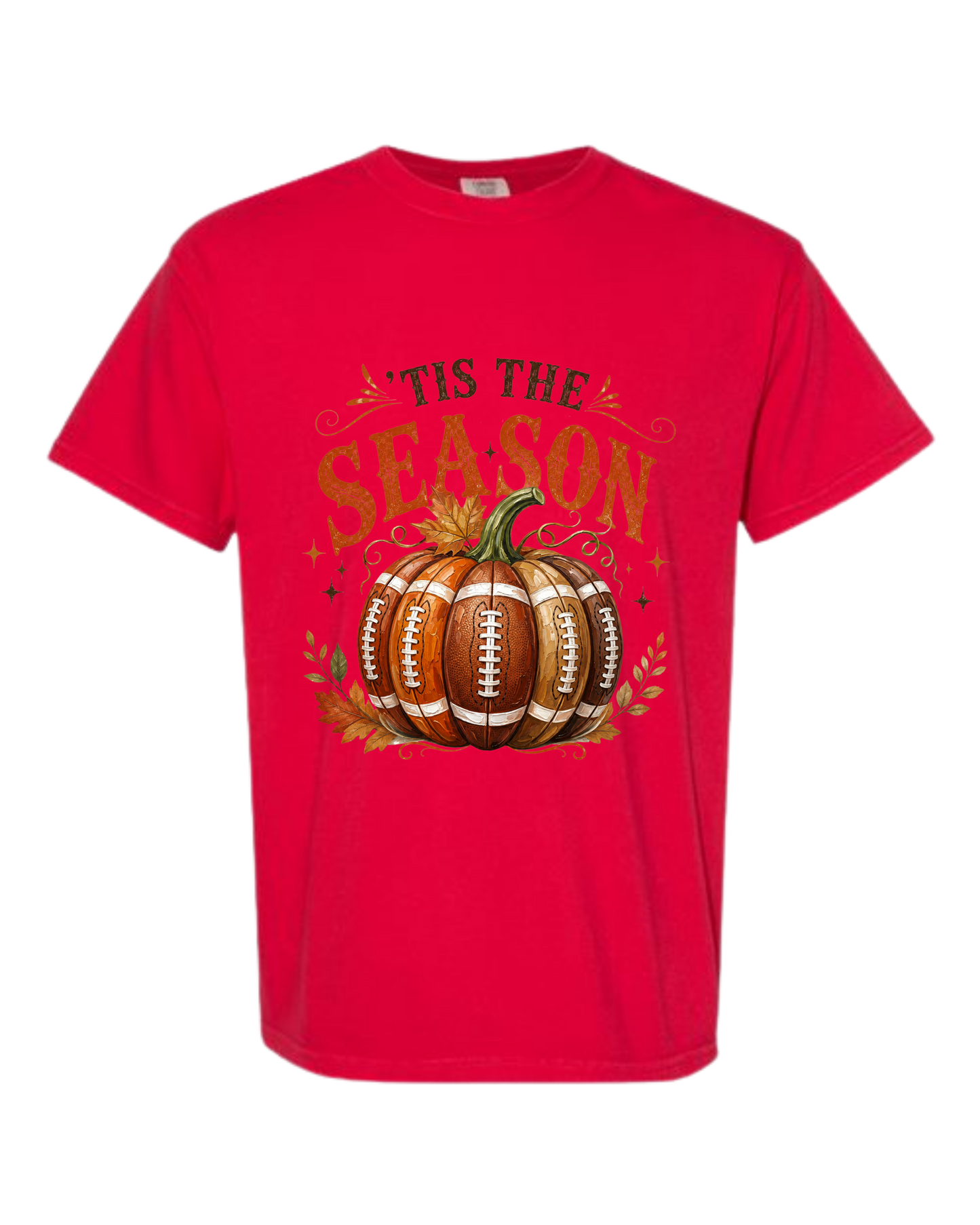 'Tis Football Season - Comfort Colors - Heavyweight Unisex Tee - Yellows, Oranges, Reds