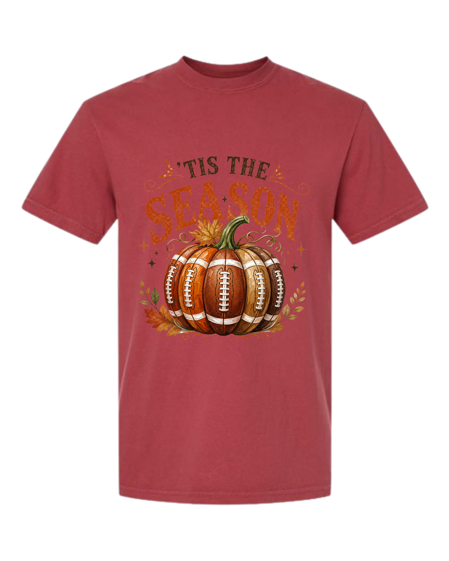 'Tis Football Season - Comfort Colors - Heavyweight Unisex Tee - Yellows, Oranges, Reds