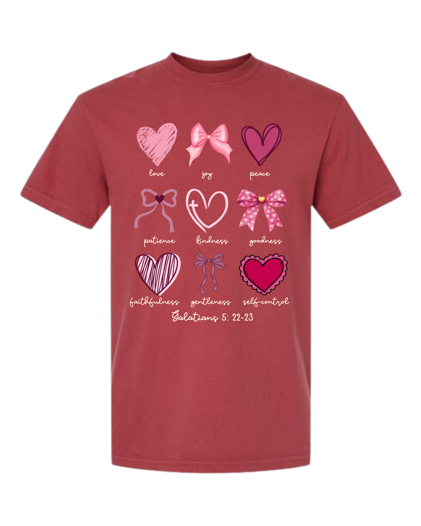 Galatians 5 - Valentines - Comfort Colors - Heavyweight Unisex Tee - Yellows, Oranges, Reds