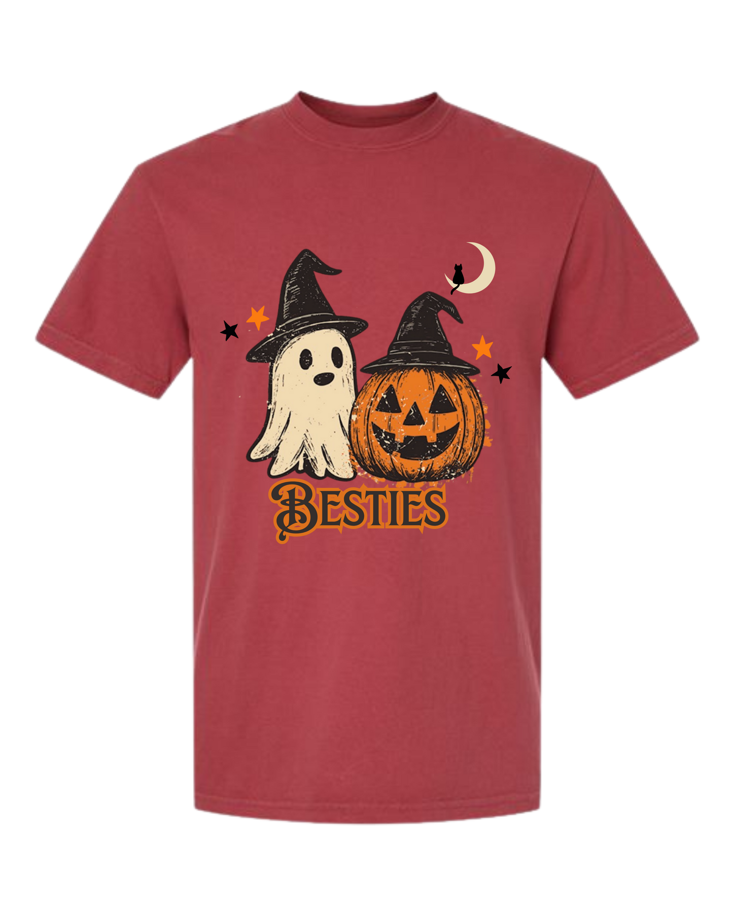 Halloween Besties - Comfort Colors - Heavyweight Unisex Tee - Yellows, Oranges, Reds