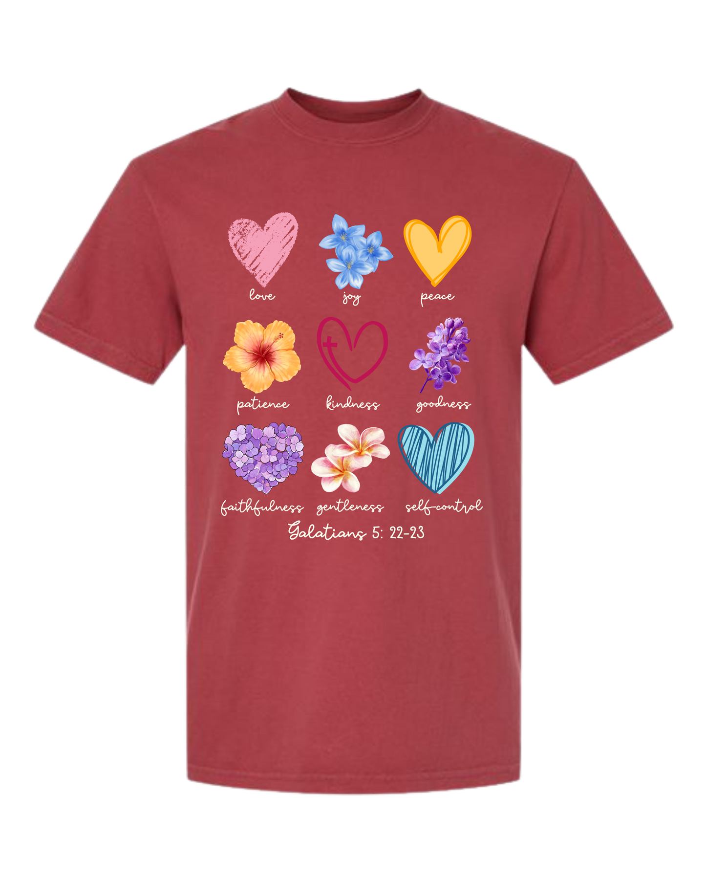 Galatians 5 - Spring - Comfort Colors - Heavyweight Unisex Tee - Yellows, Oranges, Reds
