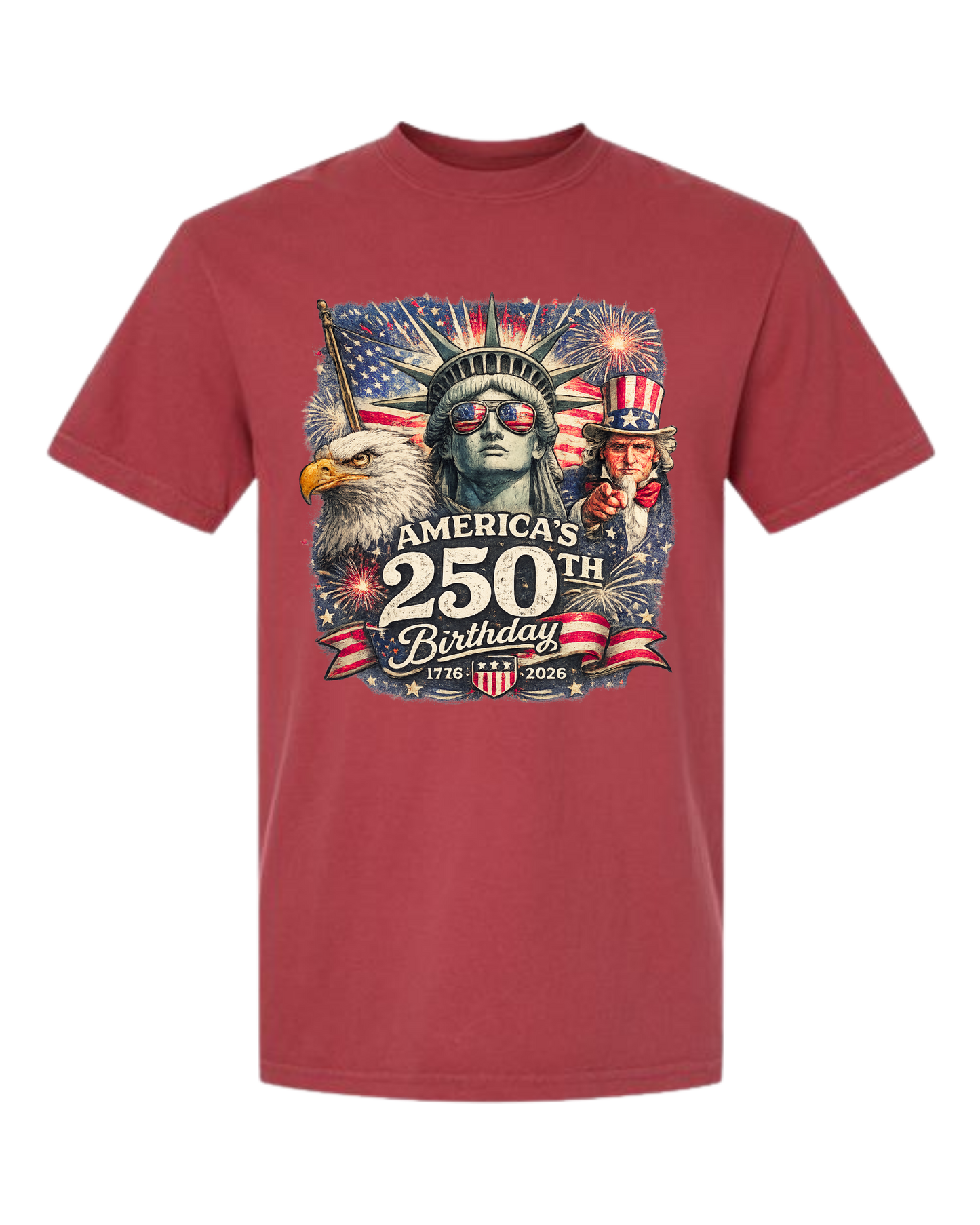 America's 250th Birthday - Comfort Colors - Heavyweight Unisex Tee - Yellows, Oranges, Reds