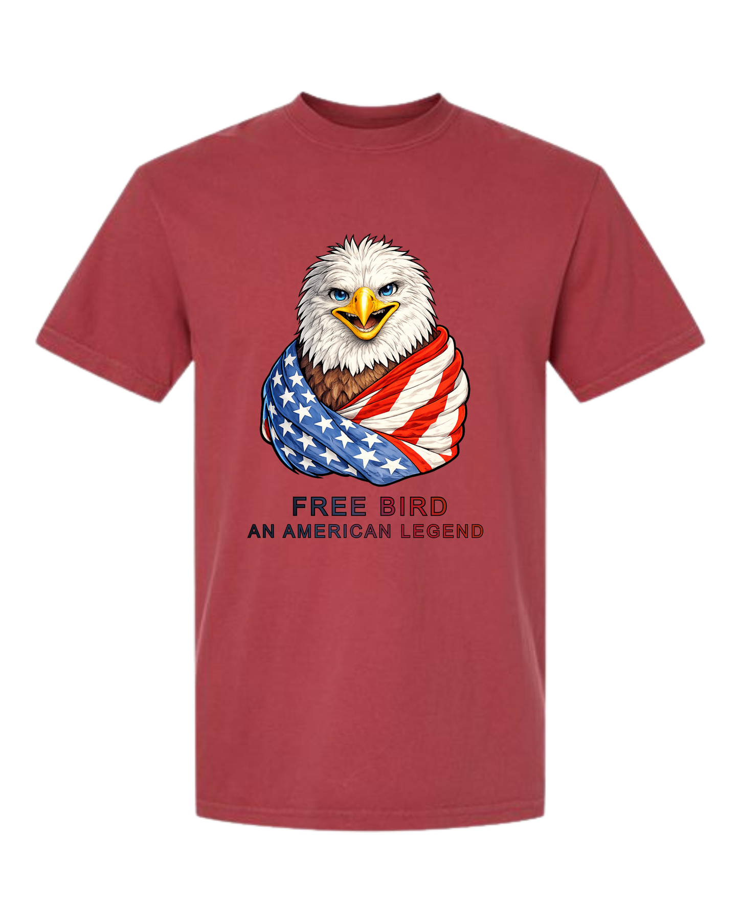 Free Bird An American Legend - Comfort Colors - Heavyweight Unisex Tee - Yellows, Oranges, Reds