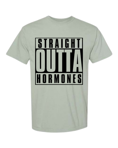Straight Outta Hormones - Comfort Colors - Heavyweight Unisex Tee - Greens