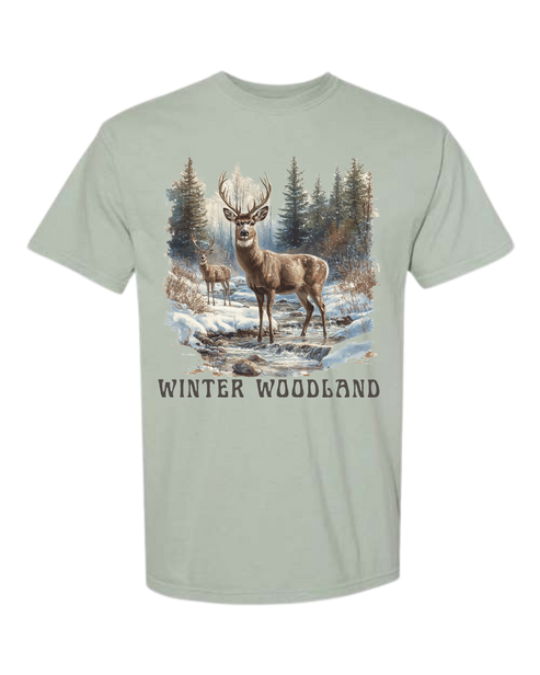 Winter Woodland - Comfort Colors - Heavyweight Unisex Tee - Greens