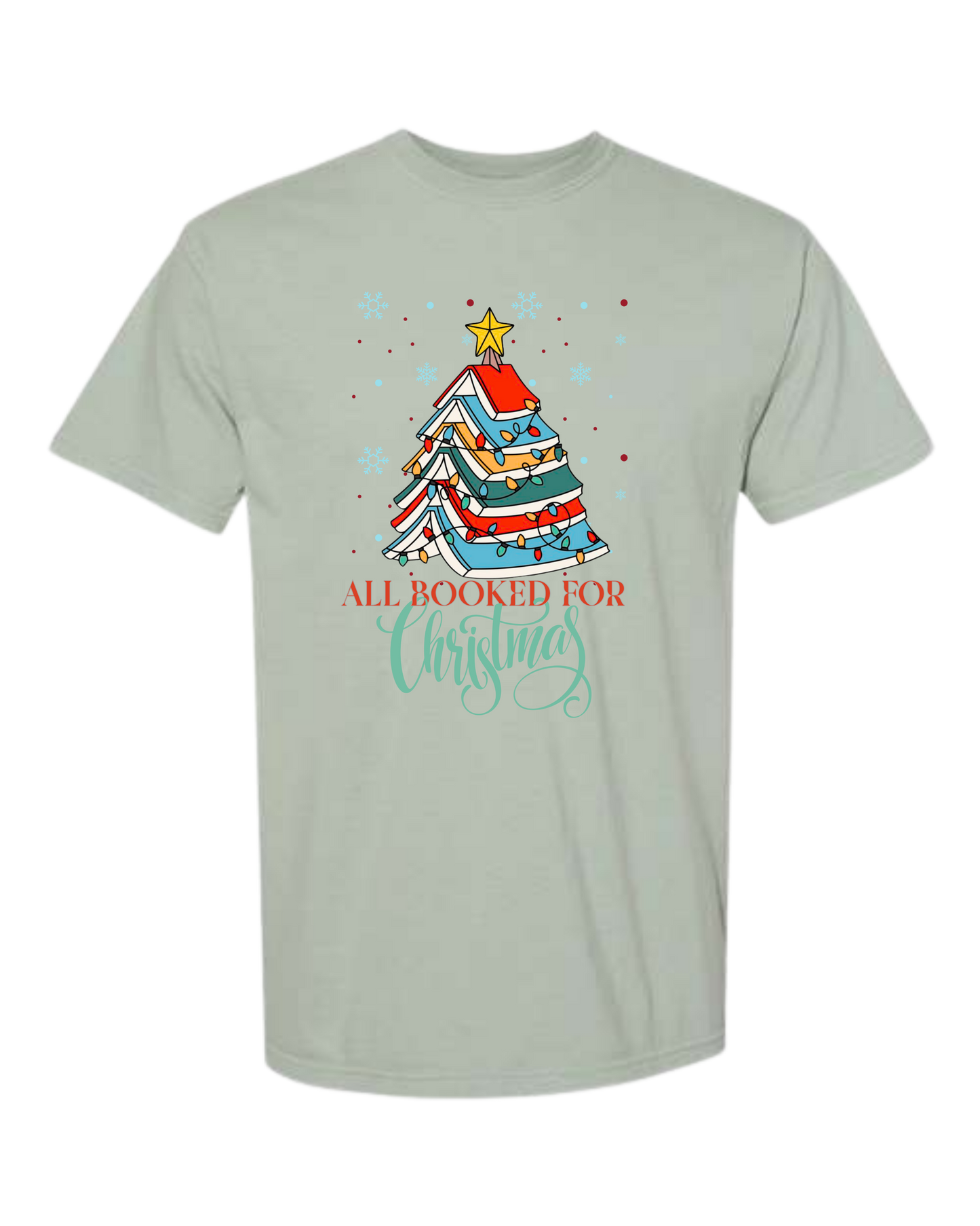 All Booked For Christmas - Comfort Colors - Heavyweight Unisex Tee - Greens