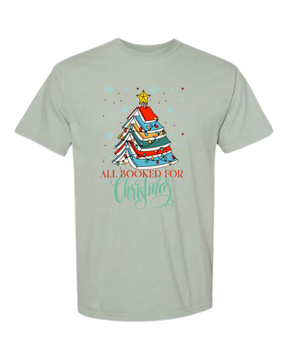 All Booked For Christmas - Comfort Colors - Heavyweight Unisex Tee - Greens