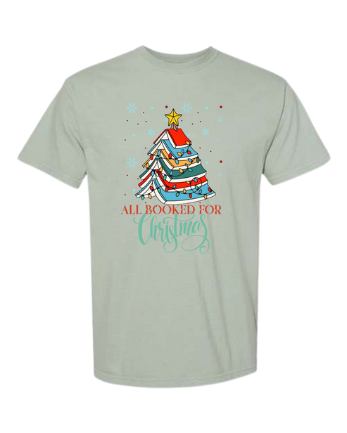 All Booked For Christmas - Comfort Colors - Heavyweight Unisex Tee - Greens