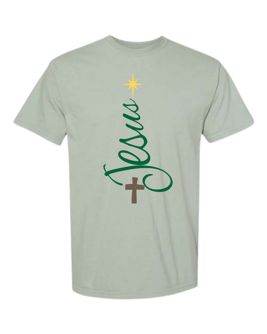 Jesus Tree - Comfort Colors - Heavyweight Unisex Tee - Greens