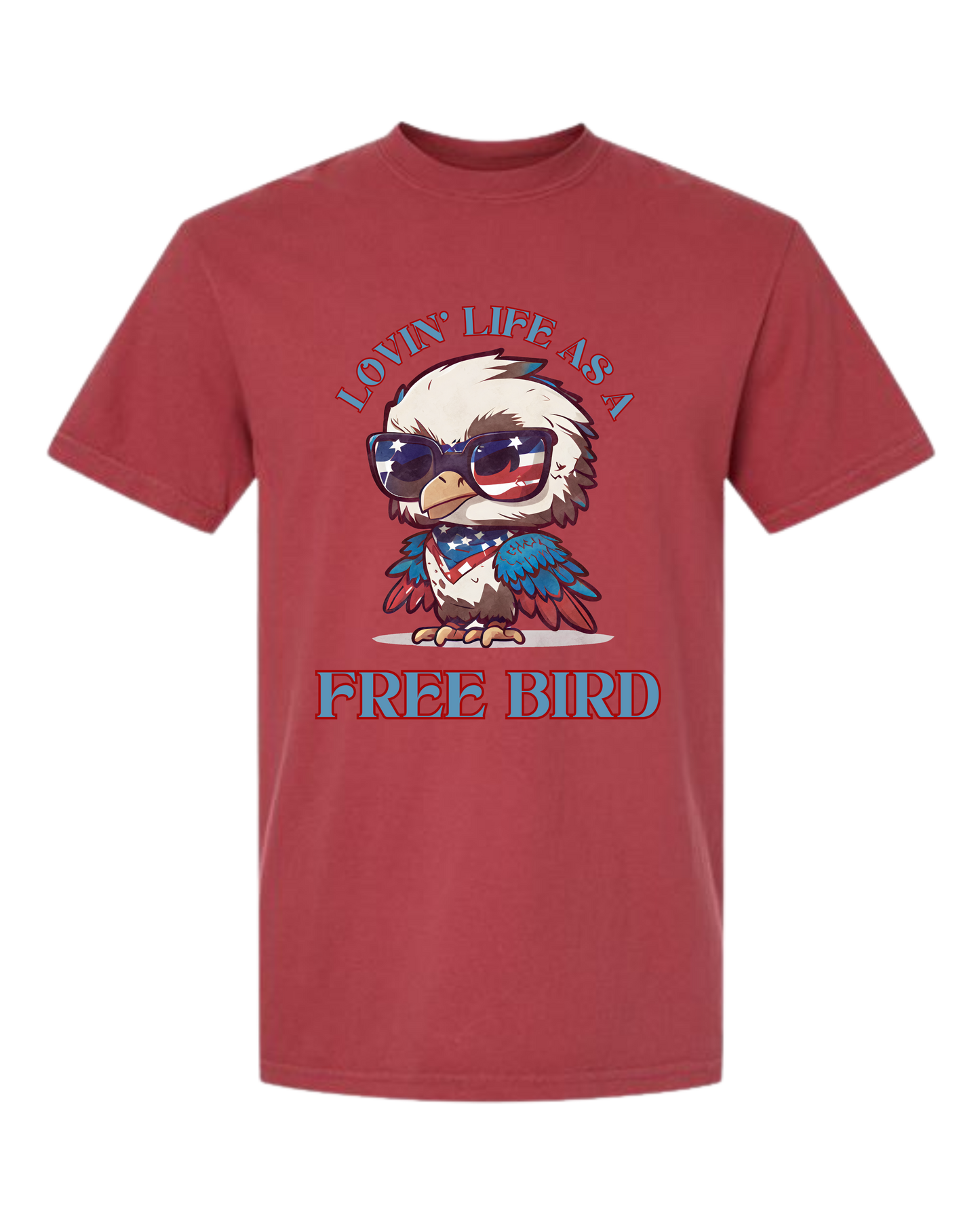 Lovin' Life as a Free Bird - Comfort Colors - Heavyweight Unisex Tee - Yellows, Oranges, Reds