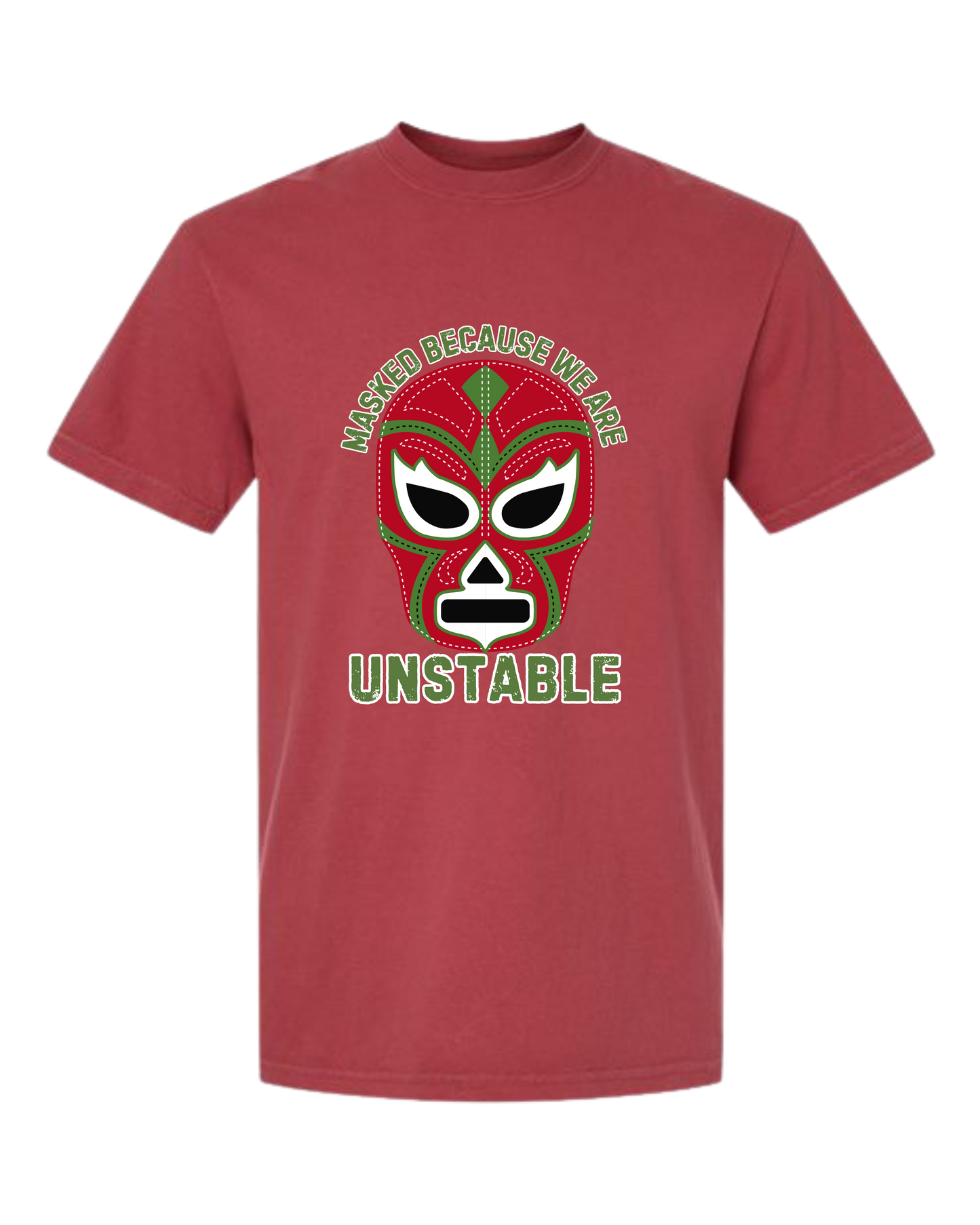 Masked Because We Are Unstable - Comfort Colors - Heavyweight Unisex Tee - Yellows, Oranges, Reds