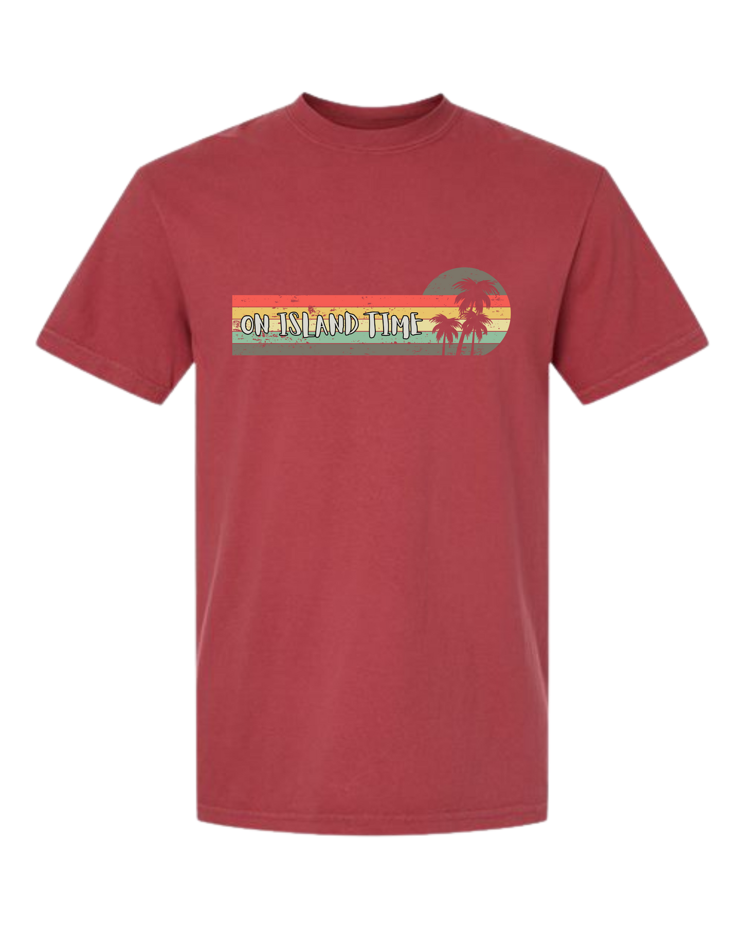 On Island Time - Comfort Colors - Heavyweight Unisex Tee - Yellows, Oranges, Reds