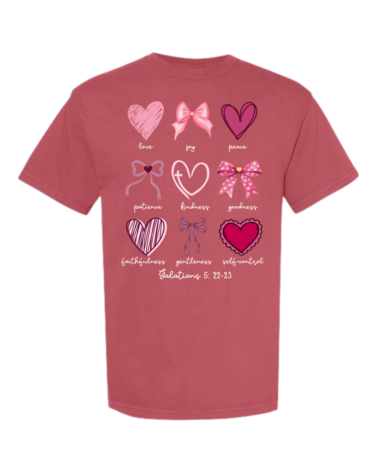 Galatians 5 - Valentines - Comfort Colors - Heavyweight Unisex Tee - Yellows, Oranges, Reds