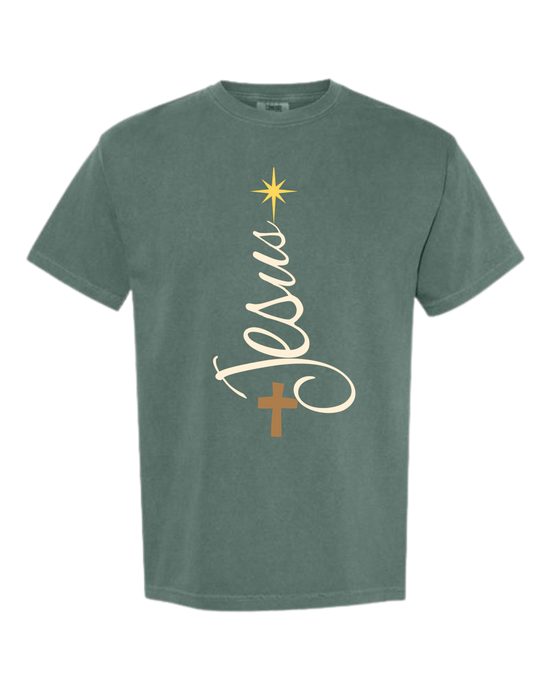 Jesus Tree - Comfort Colors - Heavyweight Unisex Tee - Greens