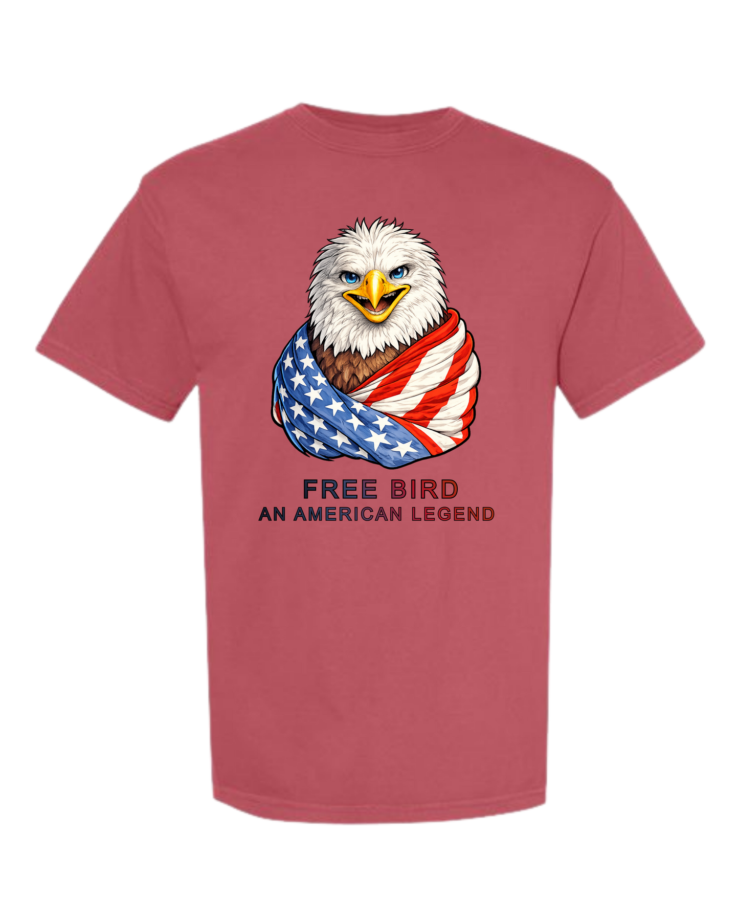 Free Bird An American Legend - Comfort Colors - Heavyweight Unisex Tee - Yellows, Oranges, Reds