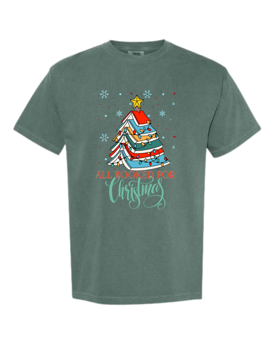 All Booked For Christmas - Comfort Colors - Heavyweight Unisex Tee - Greens
