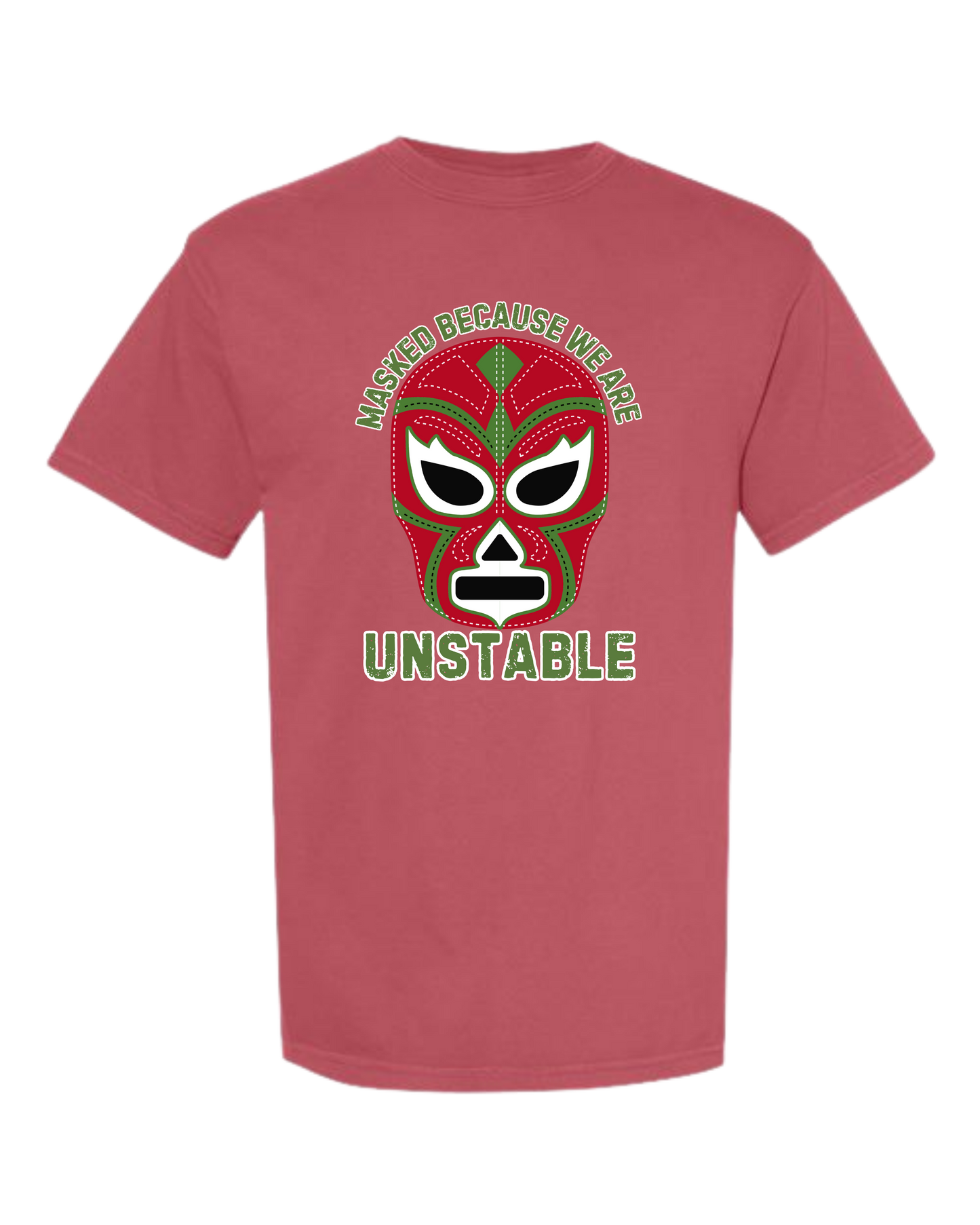 Masked Because We Are Unstable - Comfort Colors - Heavyweight Unisex Tee - Yellows, Oranges, Reds