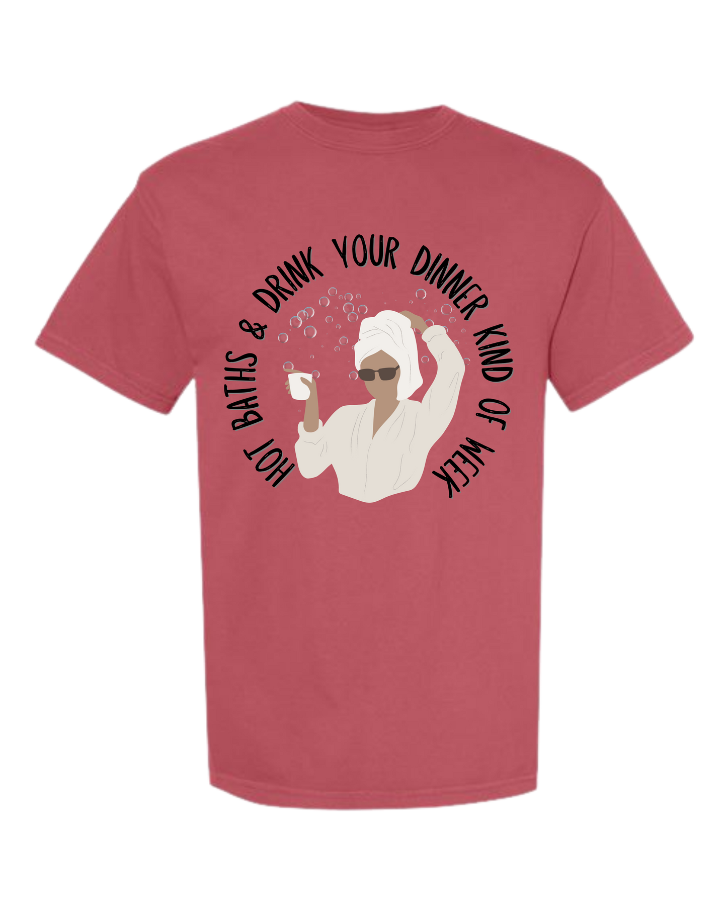 Hot Baths and Drink Your Dinner Kind of Week - Comfort Colors - Heavyweight Unisex Tee - Yellows, Oranges, Reds