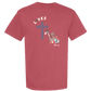 Loves Jesus & America too - Comfort Colors - Heavyweight Unisex Tee - Yellows, Oranges, Reds