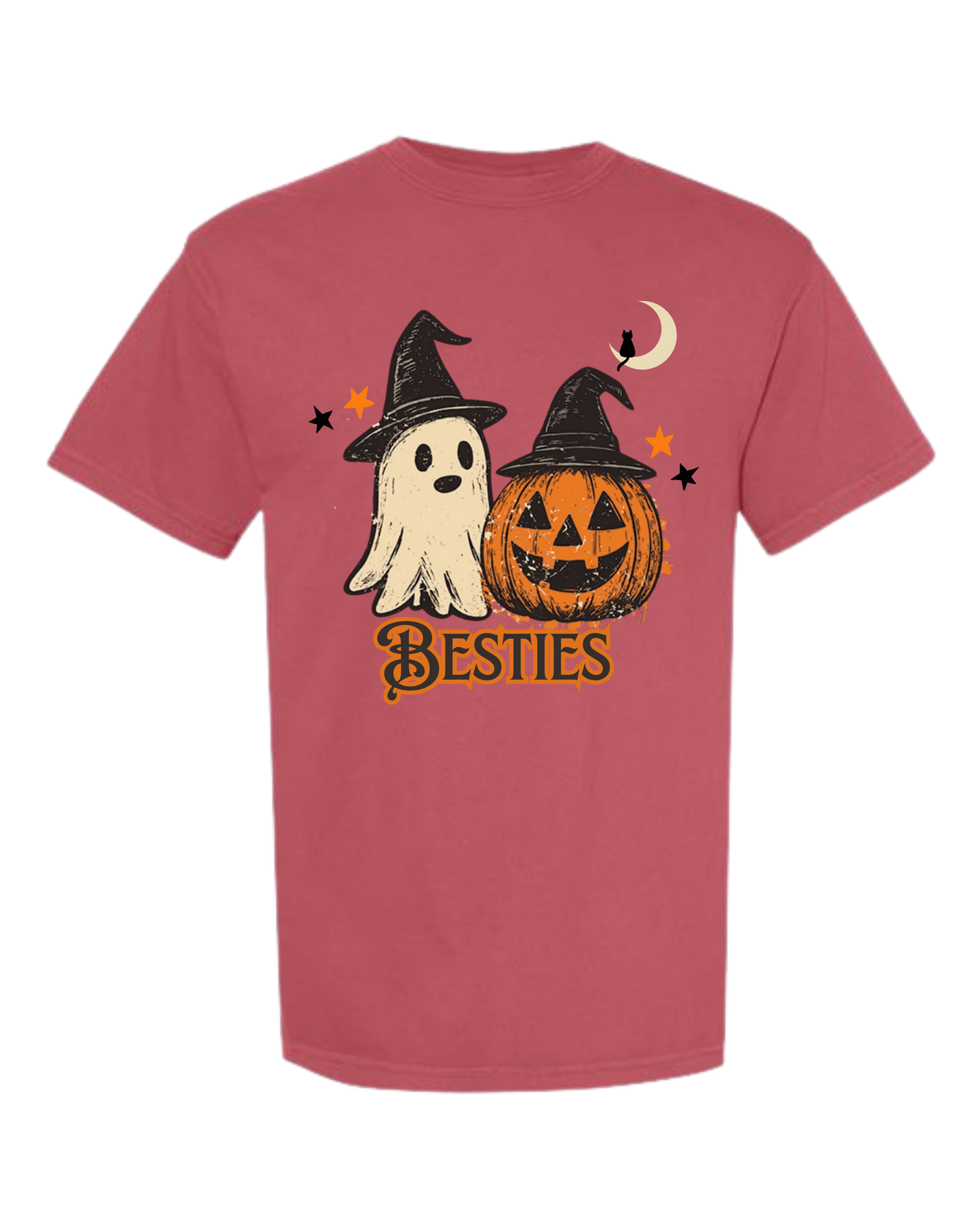 Halloween Besties - Comfort Colors - Heavyweight Unisex Tee - Yellows, Oranges, Reds