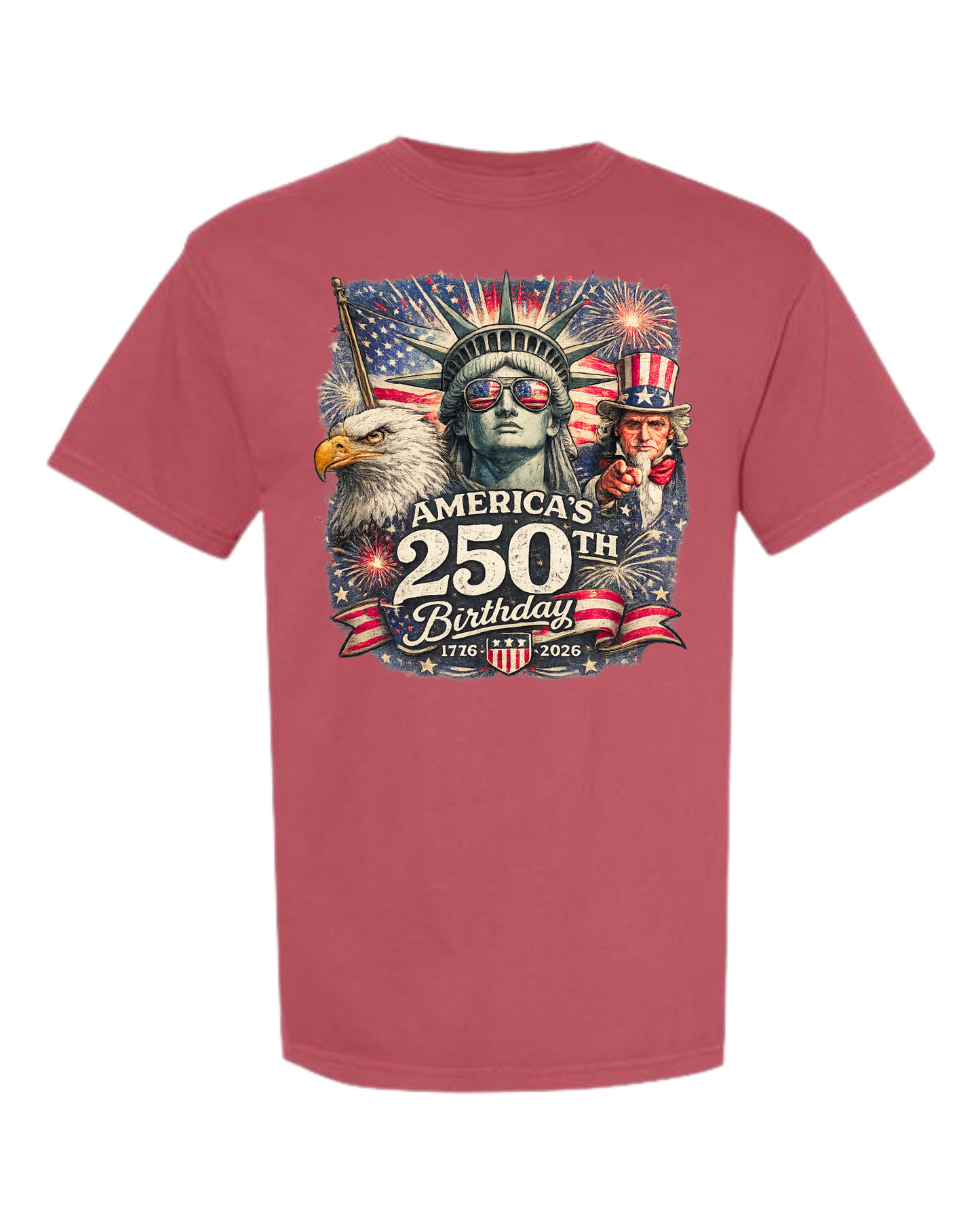 America's 250th Birthday - Comfort Colors - Heavyweight Unisex Tee - Yellows, Oranges, Reds