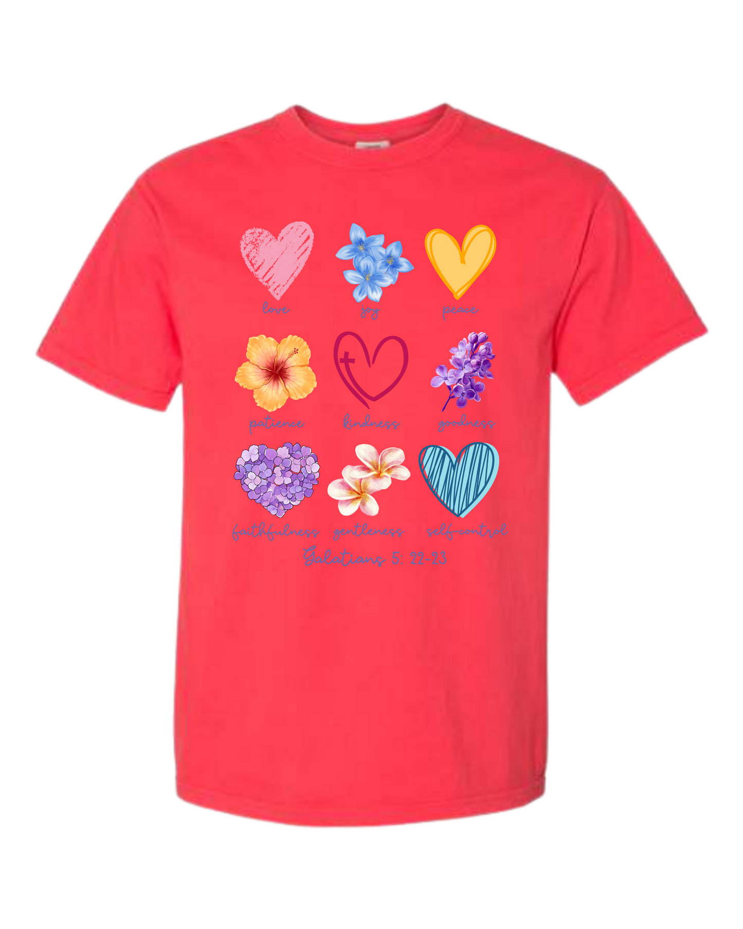 Galatians 5 - Spring - Comfort Colors - Heavyweight Unisex Tee - Yellows, Oranges, Reds