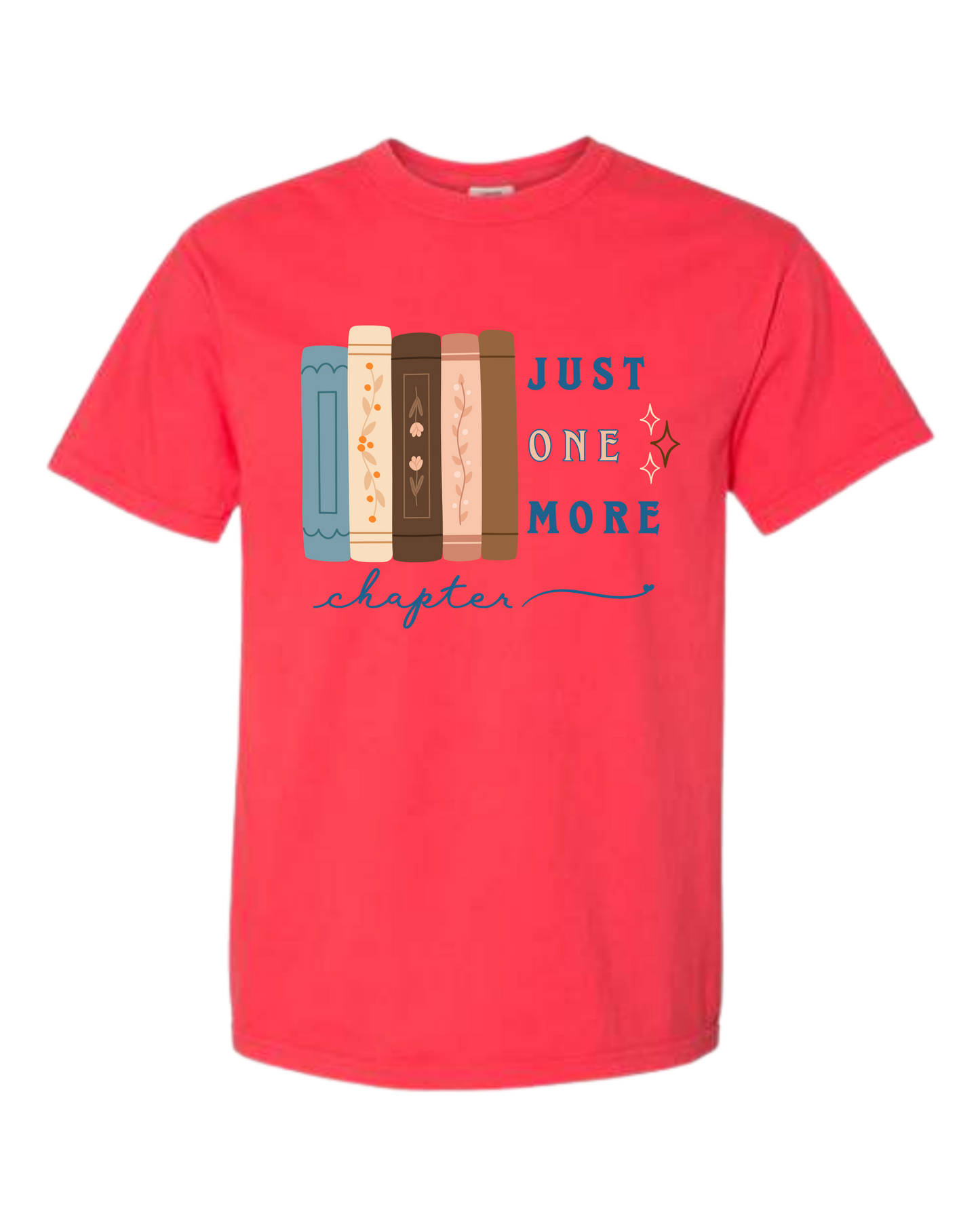 Just One More Chapter - Comfort Colors - Heavyweight Unisex Tee - Yellows, Oranges, Reds