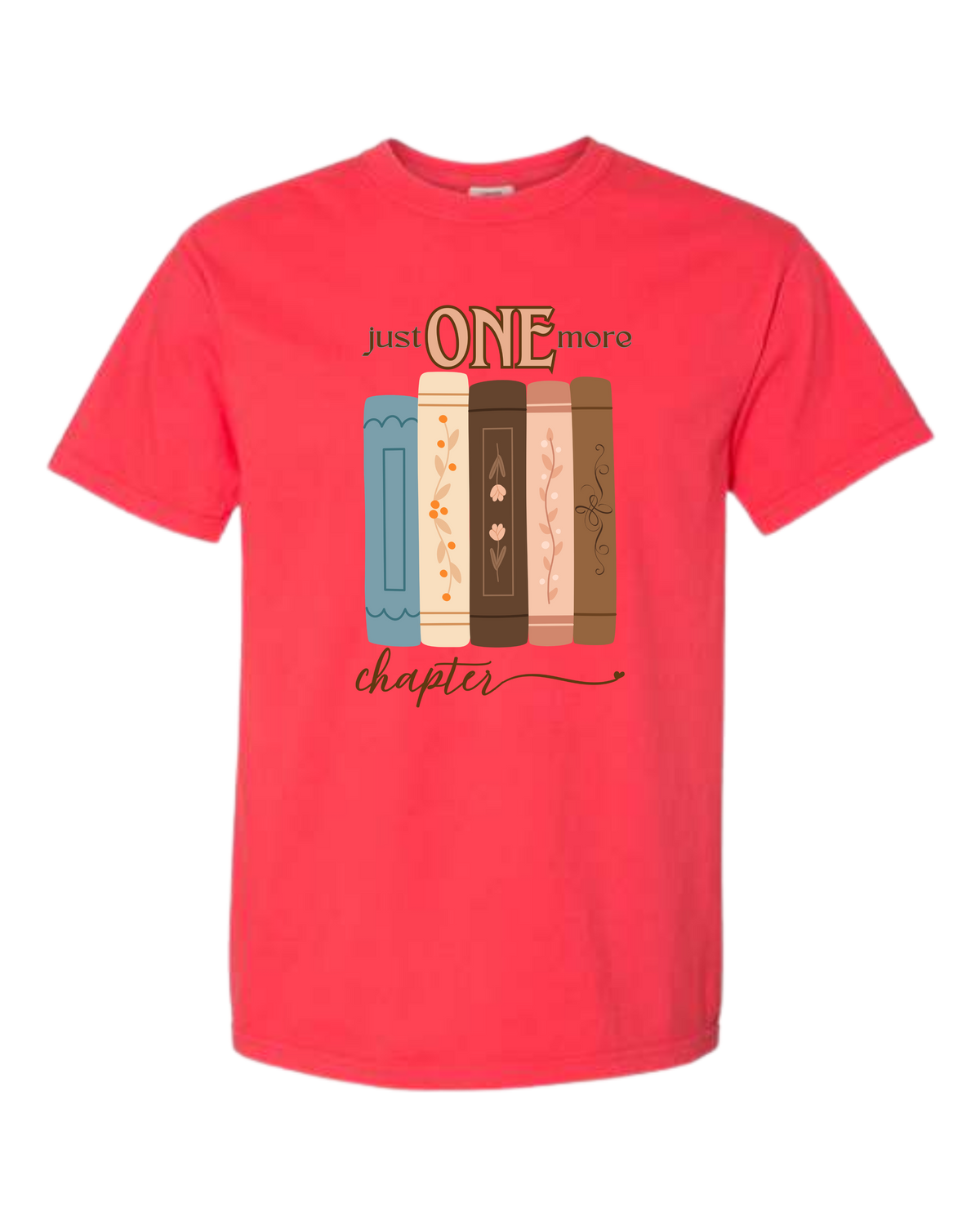 Just One More Chapter - Comfort Colors - Heavyweight Unisex Tee - Yellows, Oranges, Reds
