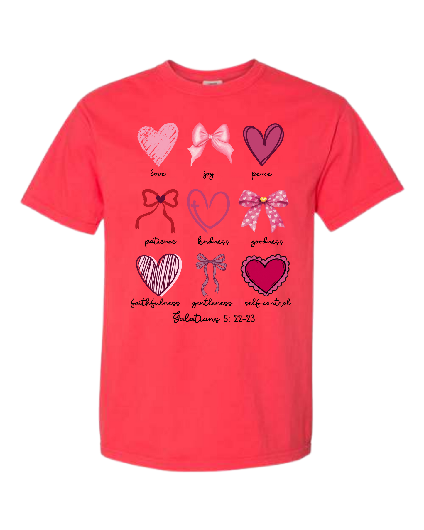Galatians 5 - Valentines - Comfort Colors - Heavyweight Unisex Tee - Yellows, Oranges, Reds