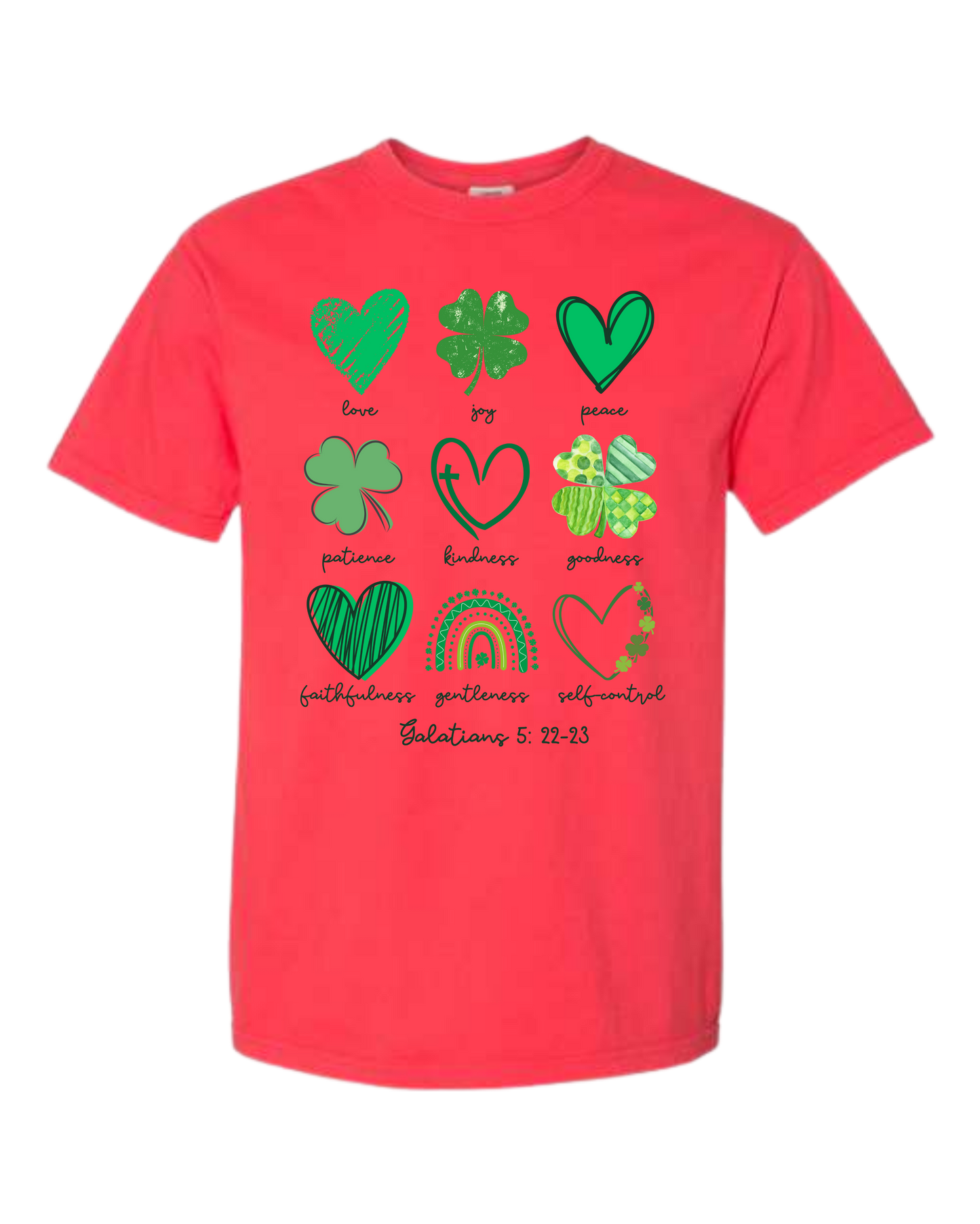 Galatians 5 - St Patrick's Day - Comfort Colors - Heavyweight Unisex Tee - Yellows, Oranges, Reds