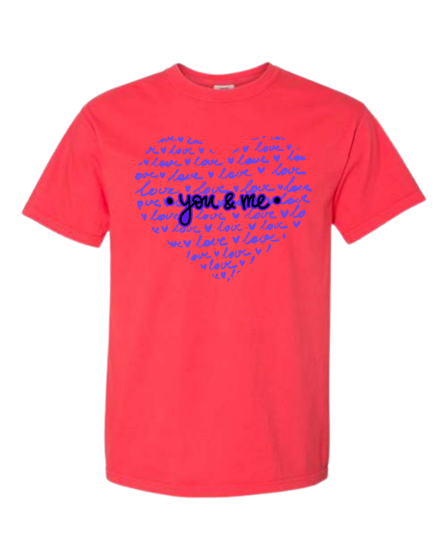 You & Me - Comfort Colors - Heavyweight Unisex Tee - Yellows, Oranges, Reds