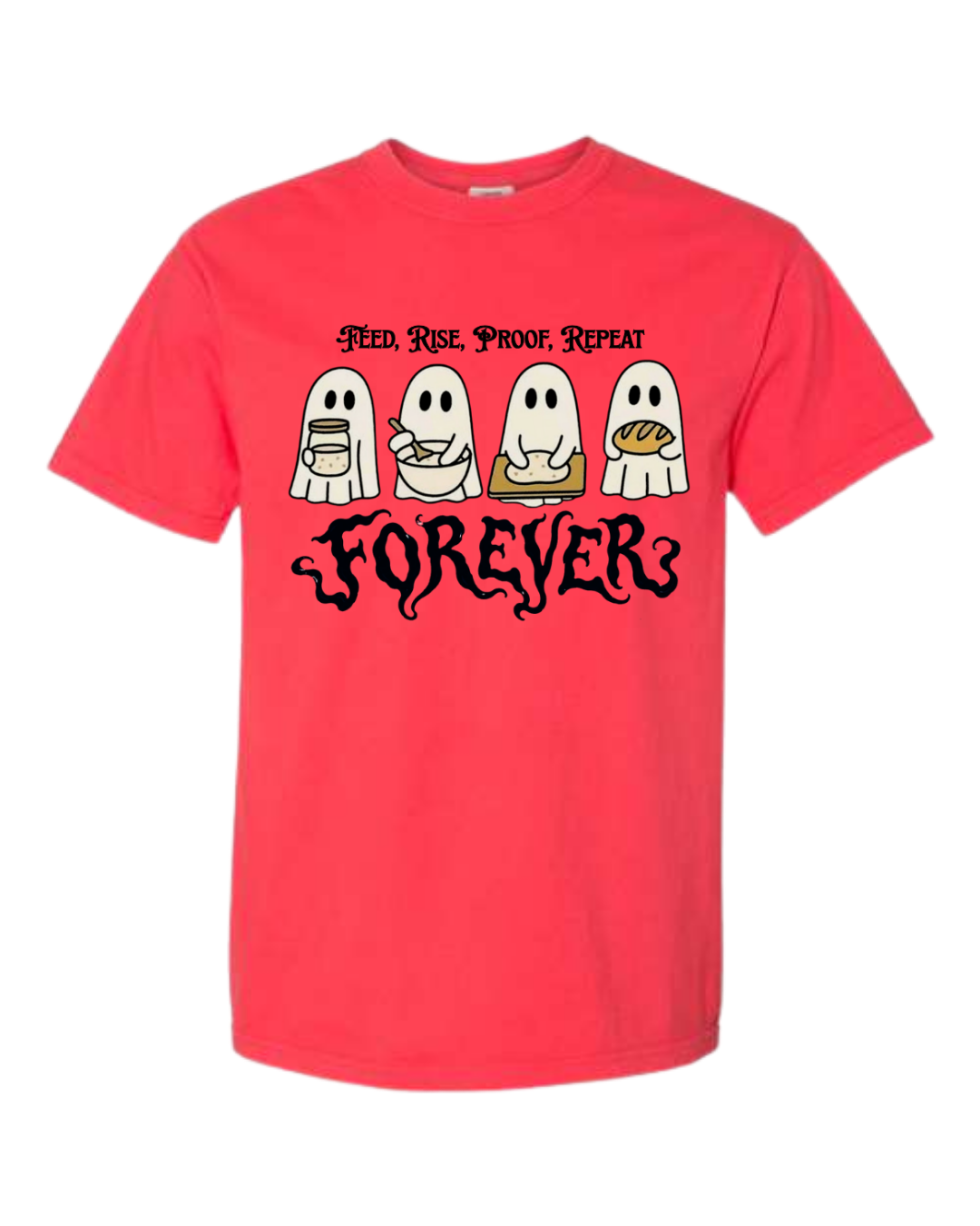 Sourdough Ghosties - Comfort Colors - Heavyweight Unisex Tee - Yellows, Oranges, Reds